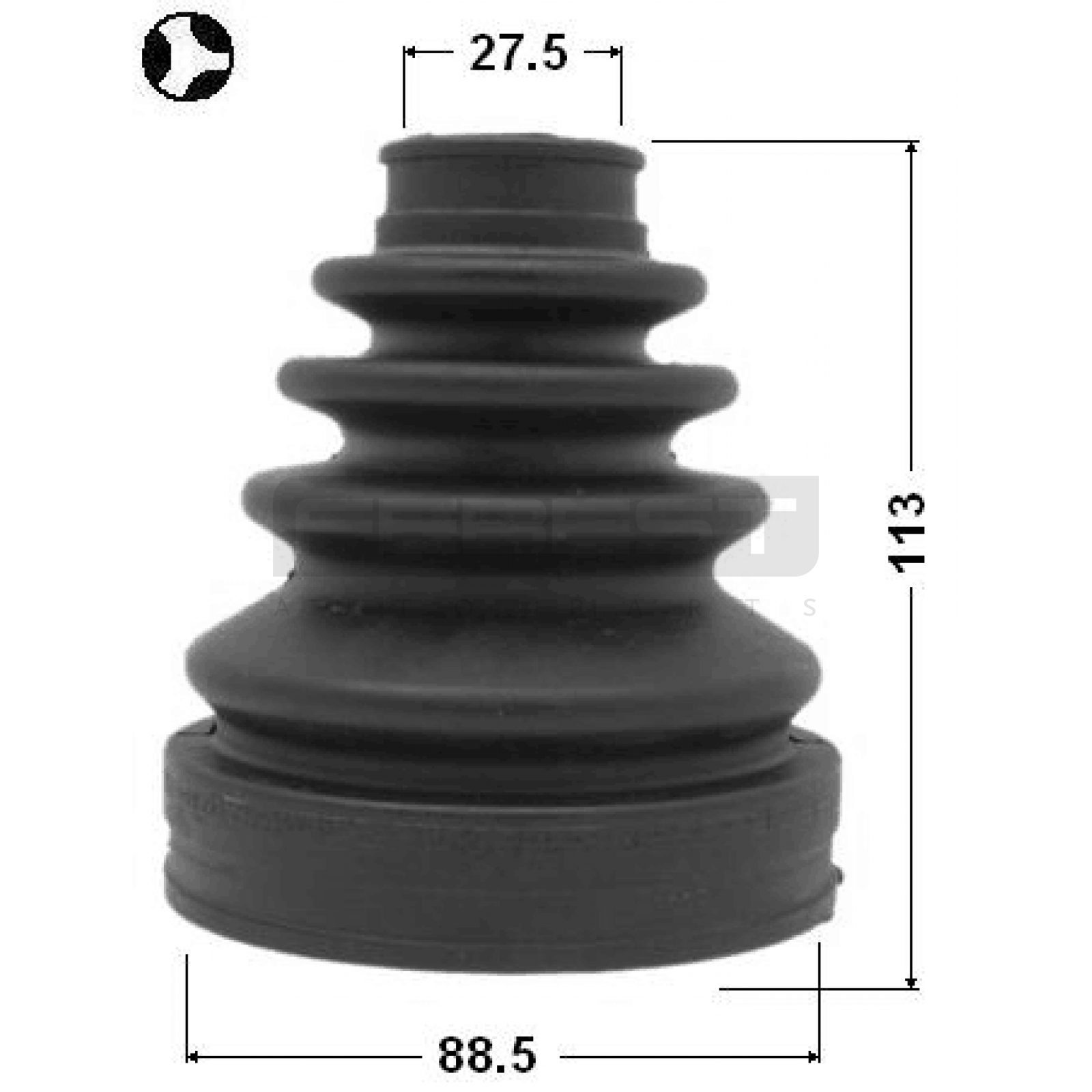 ПЫЛЬНИК ГРАНАТ (ШРУСА) TOYOTA LAND CRUISER PRADO 2003–2008