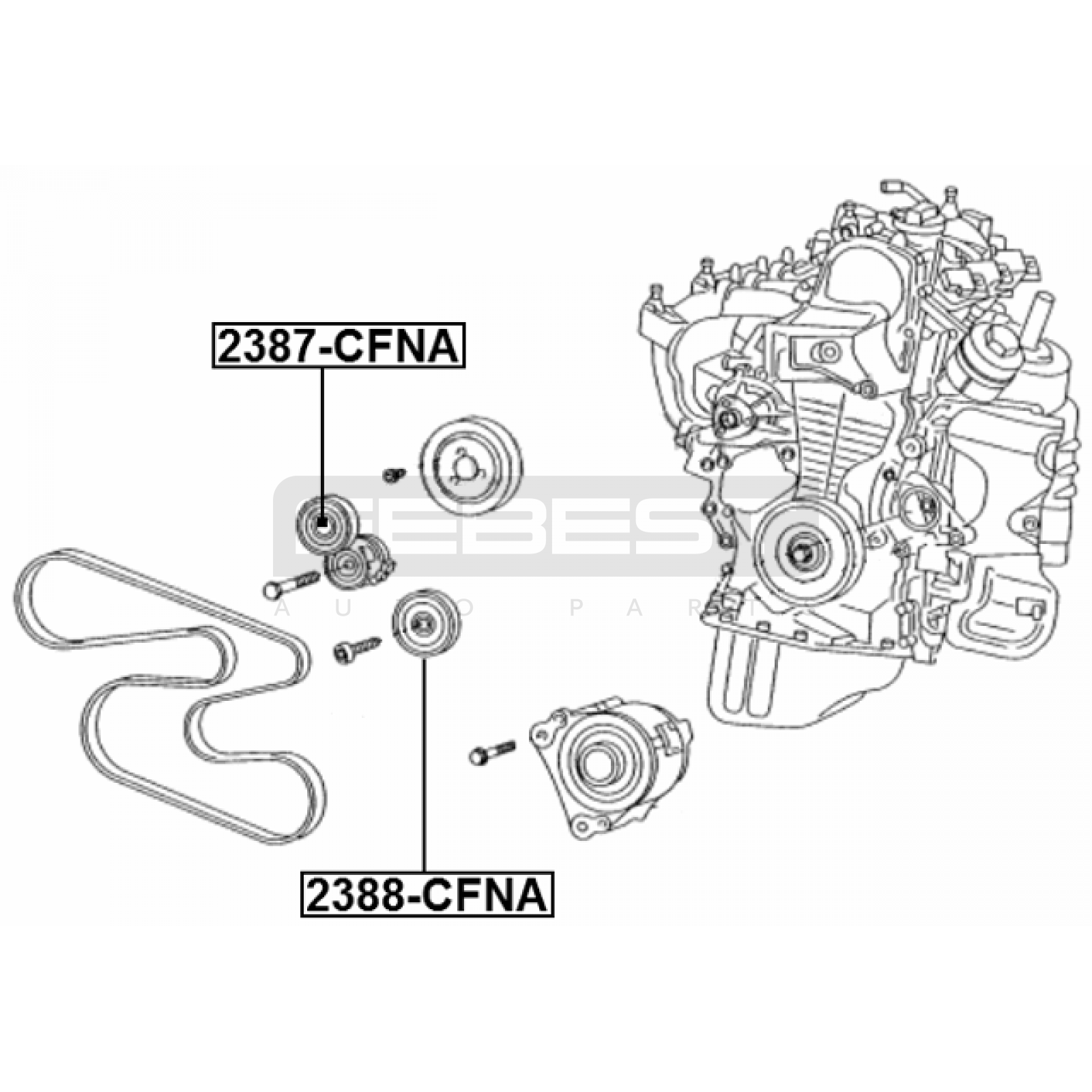 НАТЯЖИТЕЛЬ, РОЛИК РЕМНЯ TOYOTA CAMRY 2018–2024