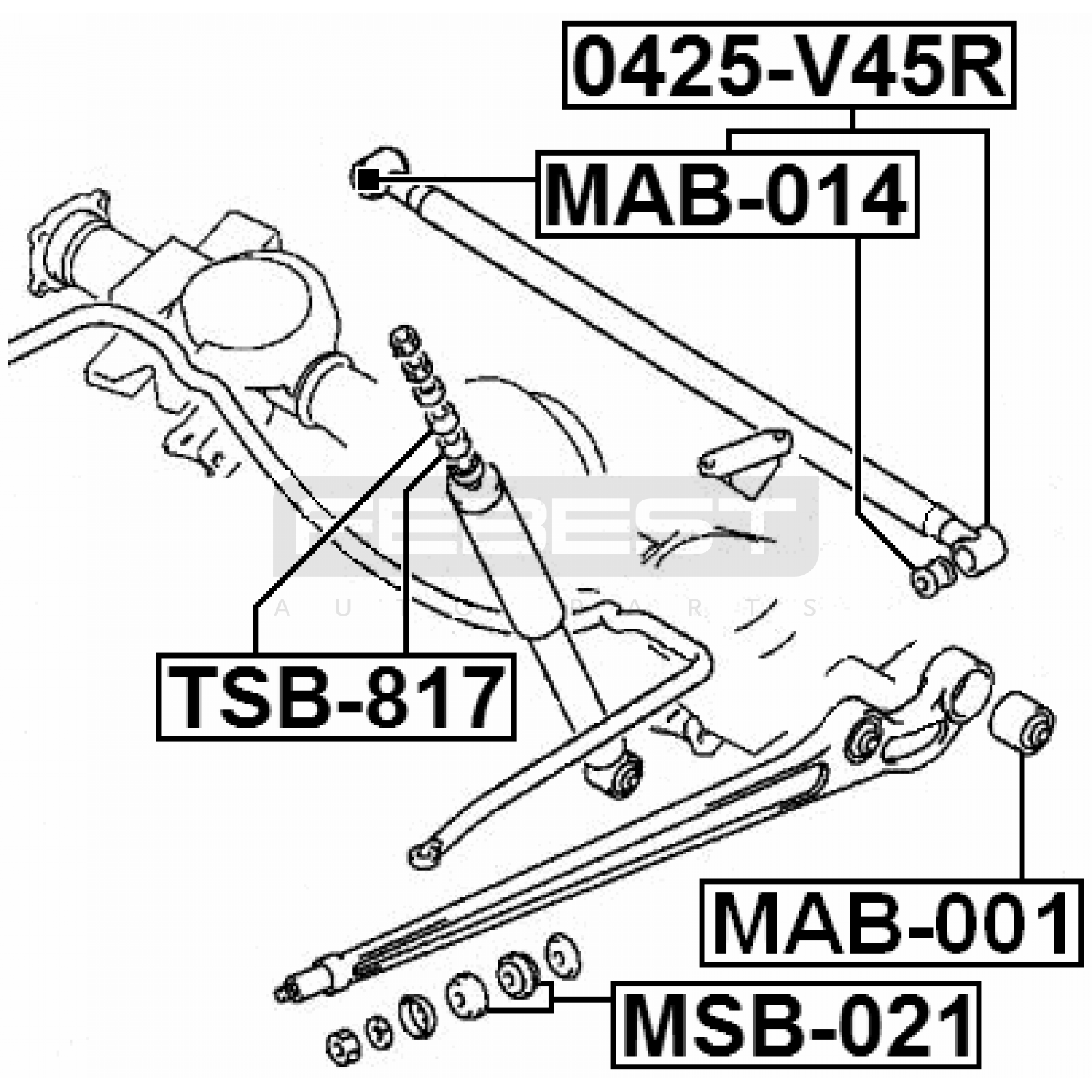 ВТУЛКА (САЙЛЕНТБЛОК) ПОДВЕСКИ LEXUS RX300 1998–2003