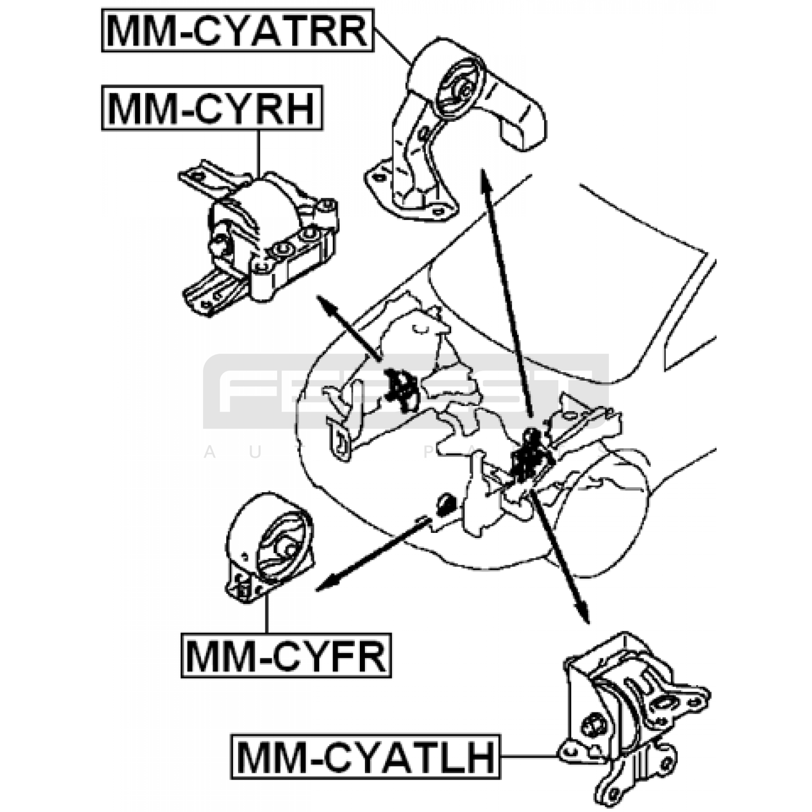 ПОДУШКА ДВИГАТЕЛЯ, КОРОБКИ MITSUBISHI OUTLANDER
