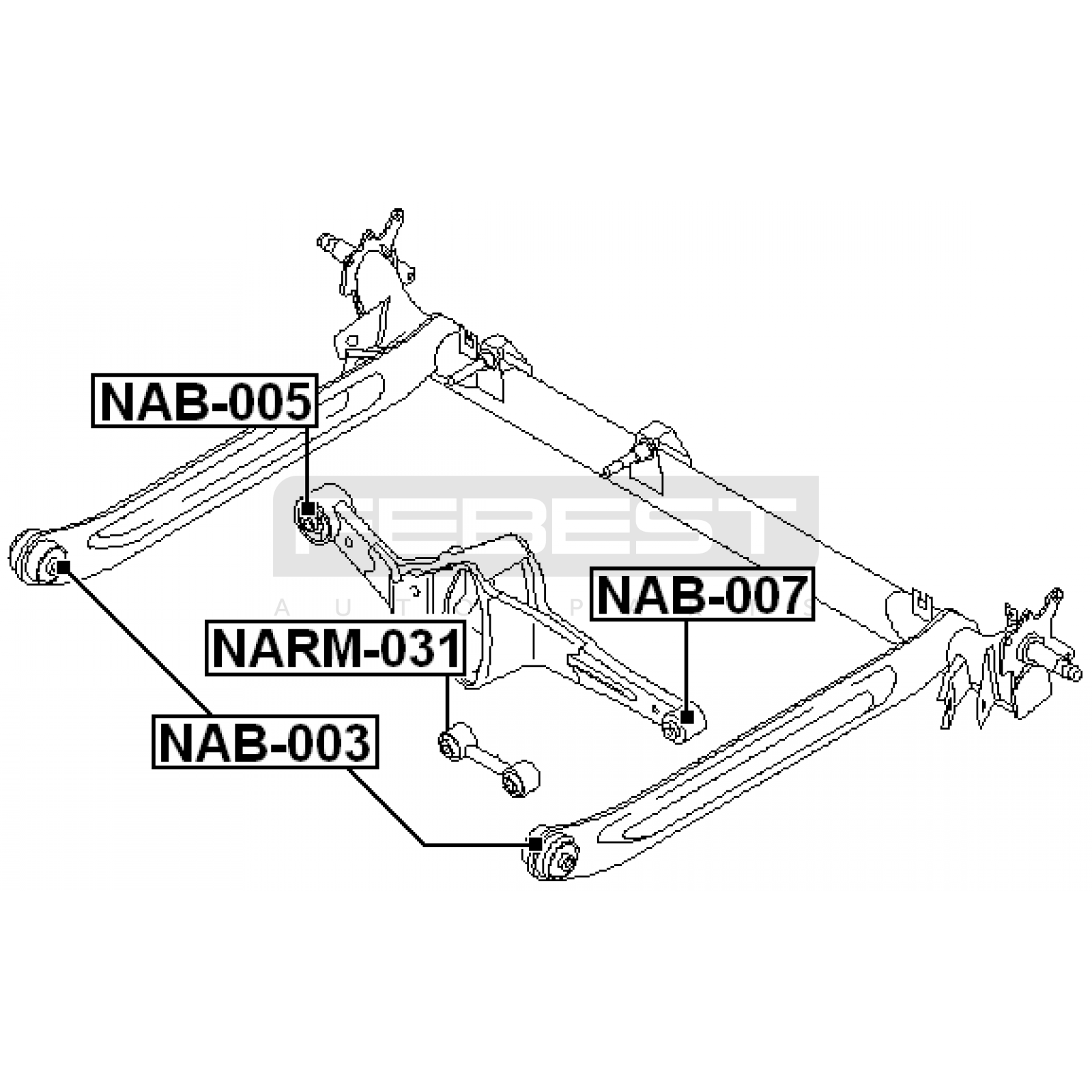 ВТУЛКА (САЙЛЕНТБЛОК) ПОДВЕСКИ NISSAN MAXIMA 1994–1999