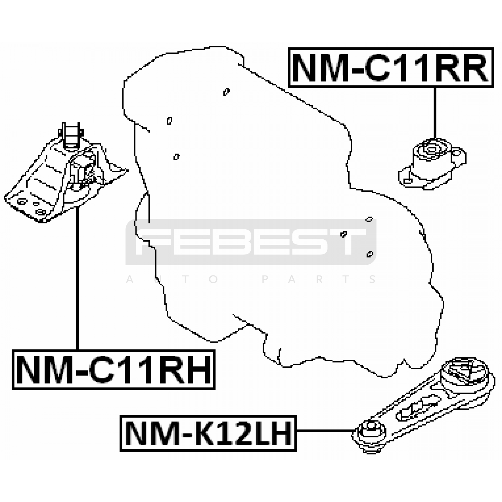 ПОДУШКА ДВИГАТЕЛЯ, КОРОБКИ NISSAN VERSA 2002–2006