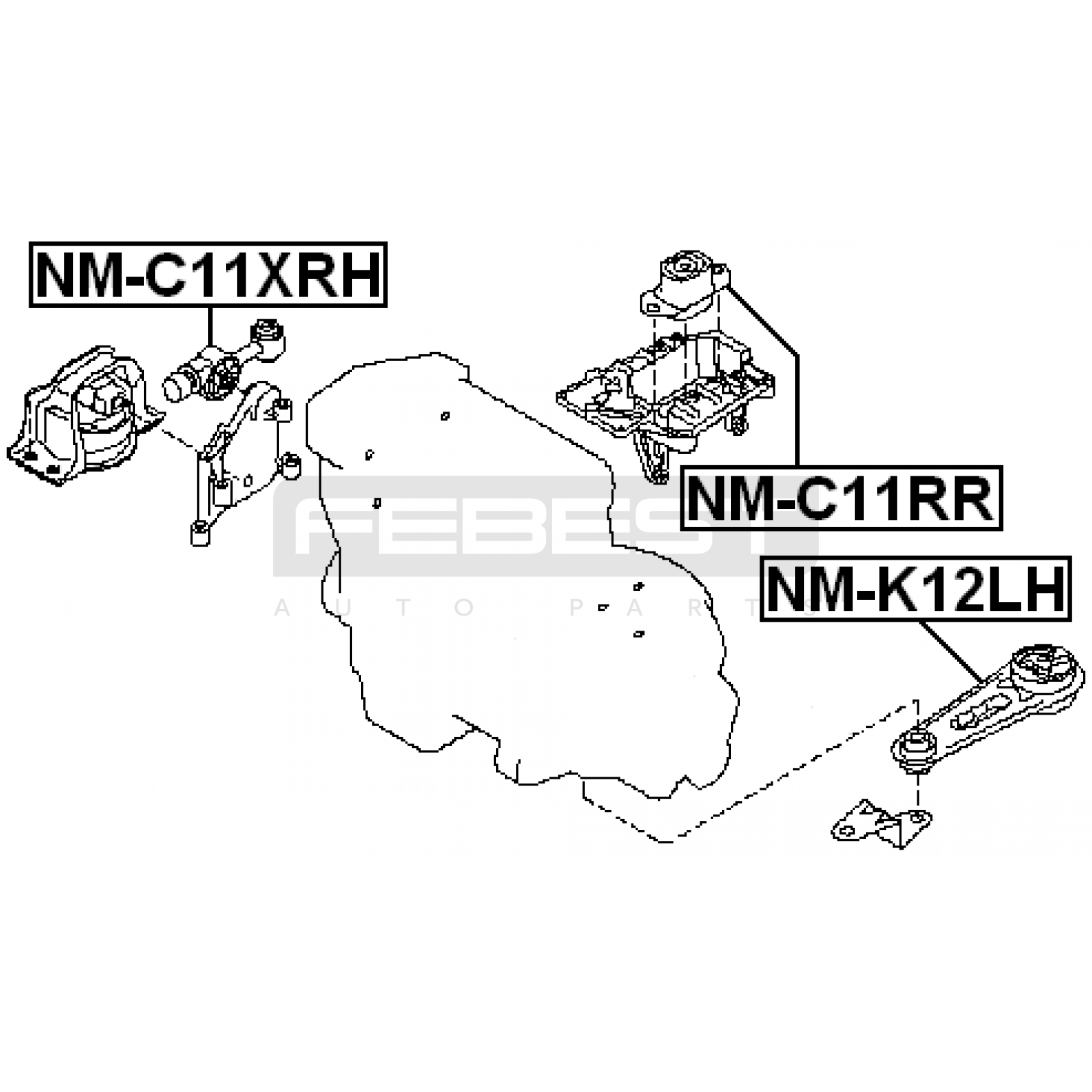 ПОДУШКА ДВИГАТЕЛЯ, КОРОБКИ NISSAN TIIDA