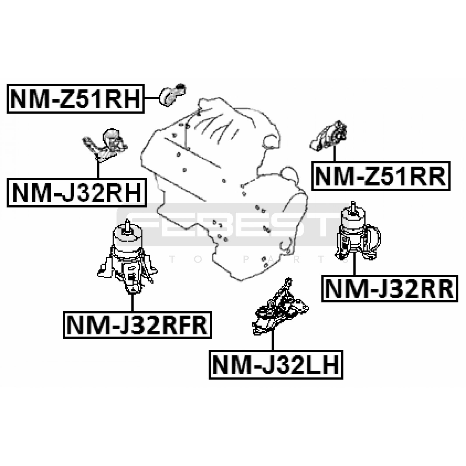 ПОДУШКА ДВИГАТЕЛЯ, КОРОБКИ NISSAN TIIDA 2008–2013