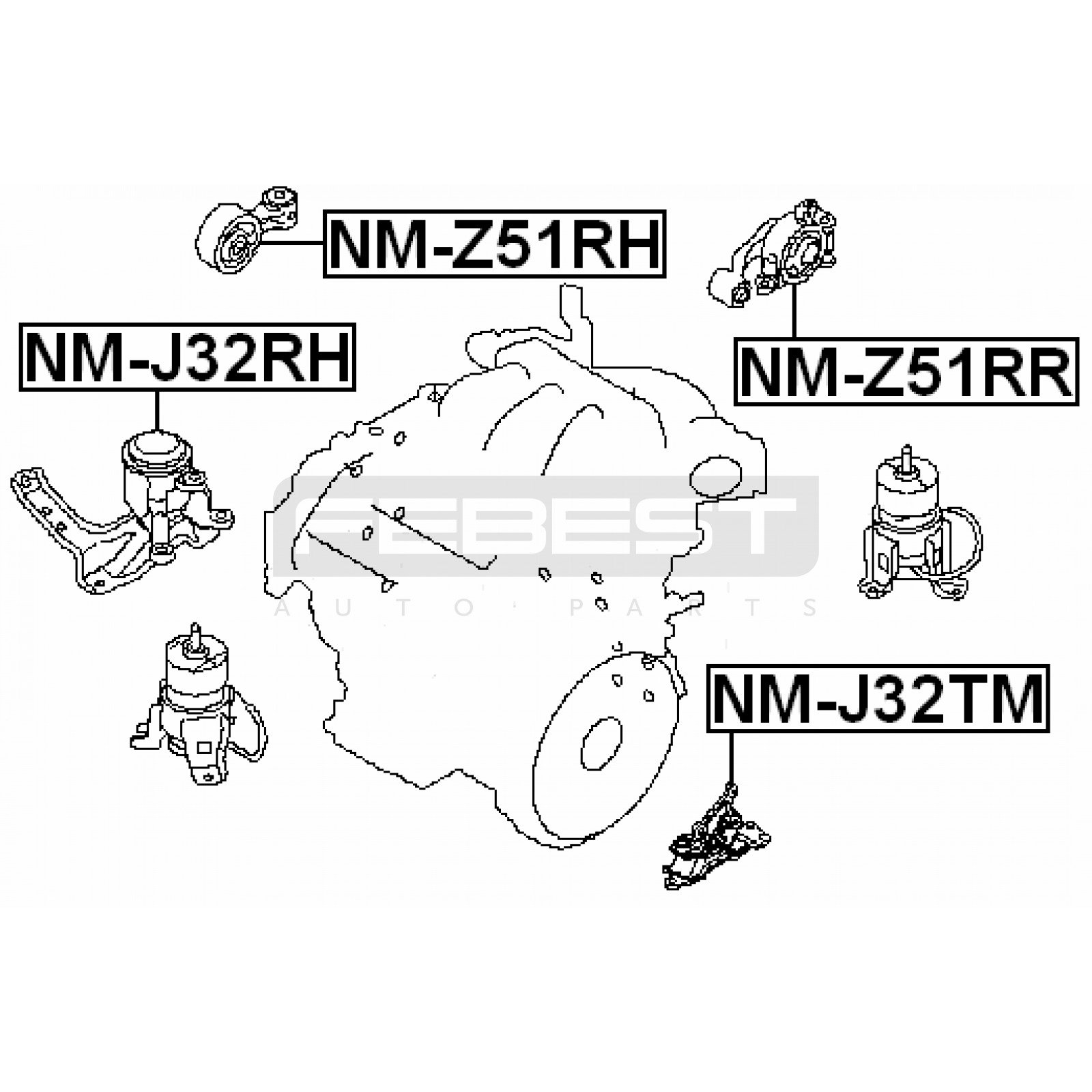 ПОДУШКА ДВИГАТЕЛЯ, КОРОБКИ № 11220-JN01A