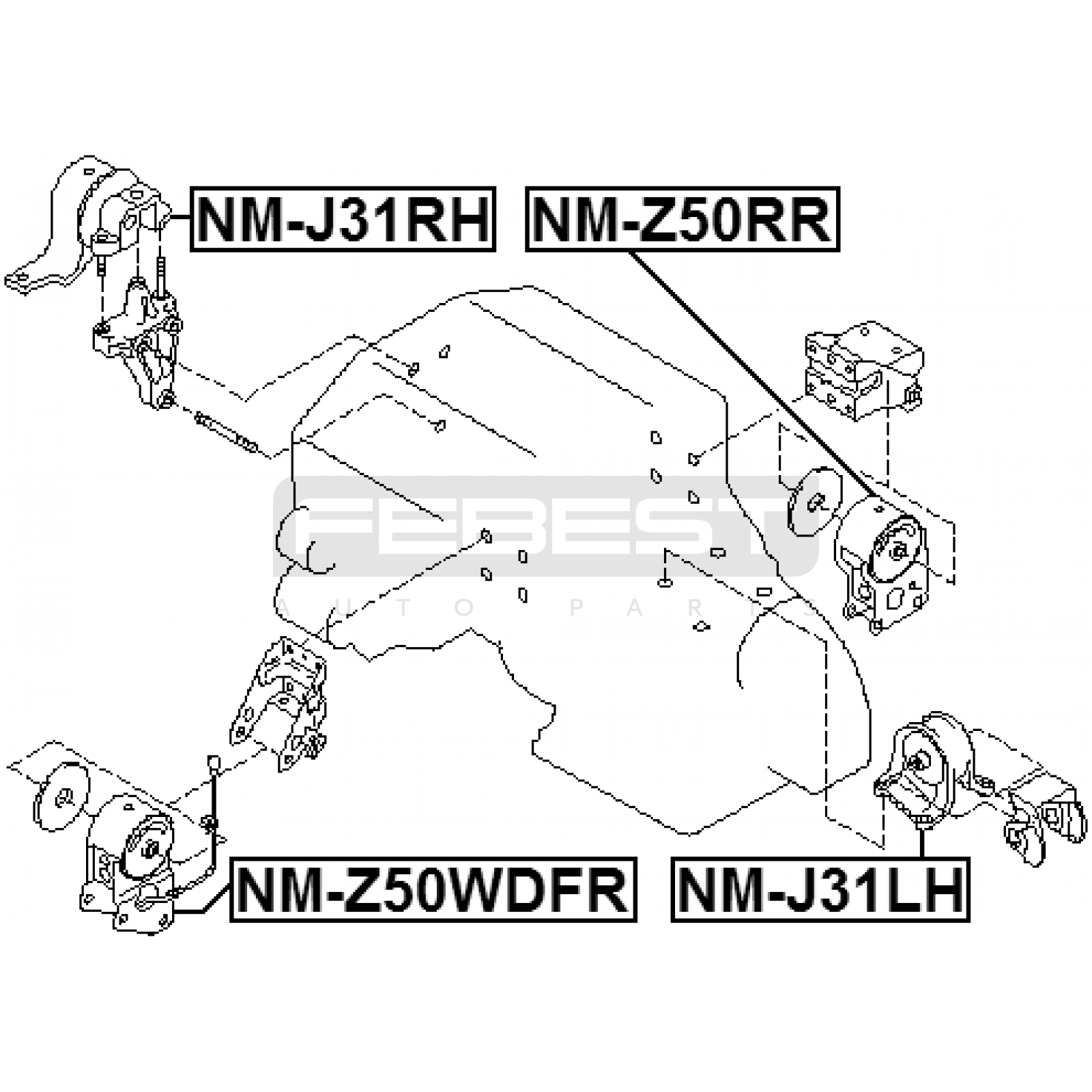 ПОДУШКА ДВИГАТЕЛЯ, КОРОБКИ NISSAN MURANO 2002–2008