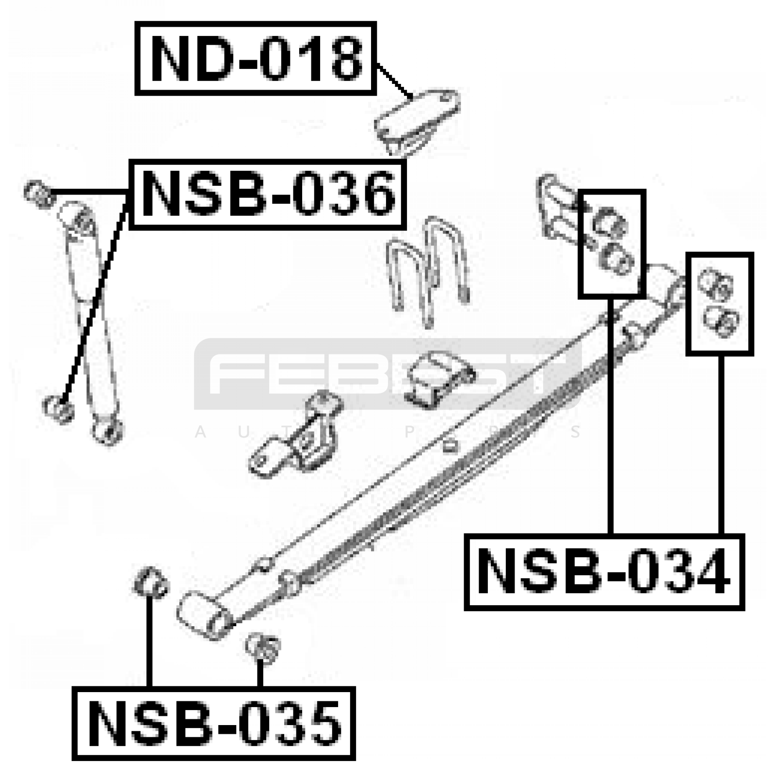 ВТУЛКА (САЙЛЕНТБЛОК) РЕССОРНАЯ NISSAN PICK UP 1997–2002