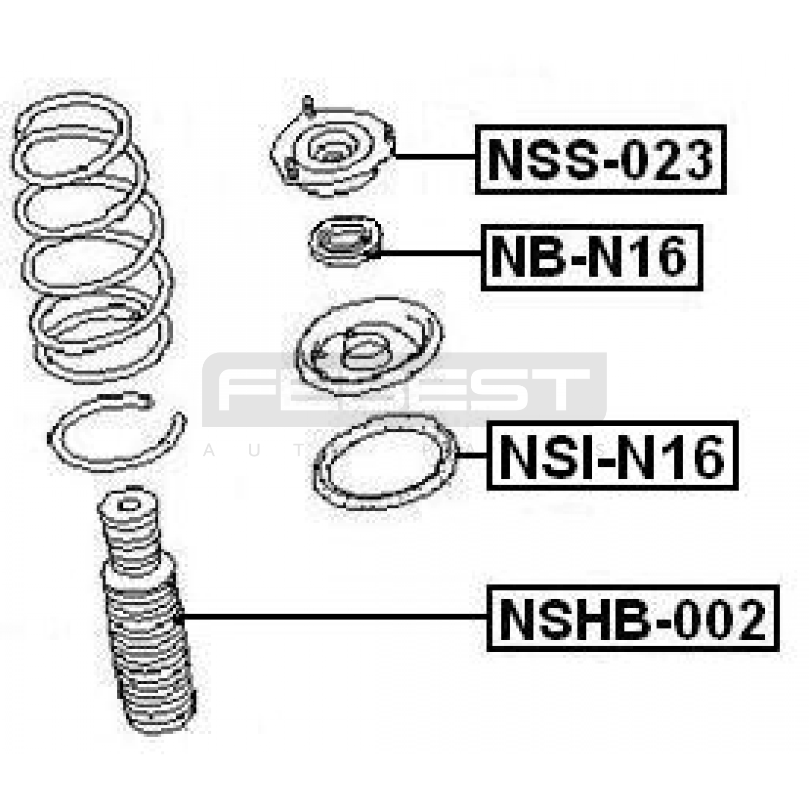 ОПОРА (ПОДУШКА) АМОРТИЗАТОРА NISSAN SUNNY 1998–2006