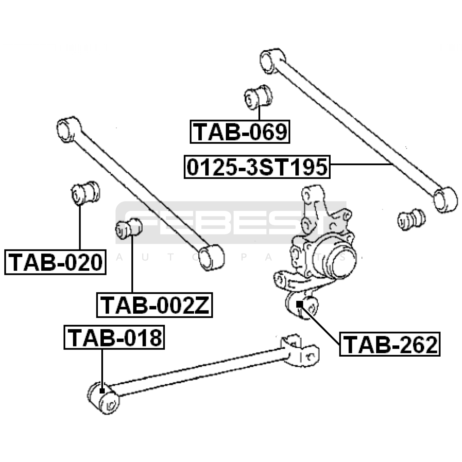 ВТУЛКА (САЙЛЕНТБЛОК) ПОДВЕСКИ LEXUS RX300 1998–2003