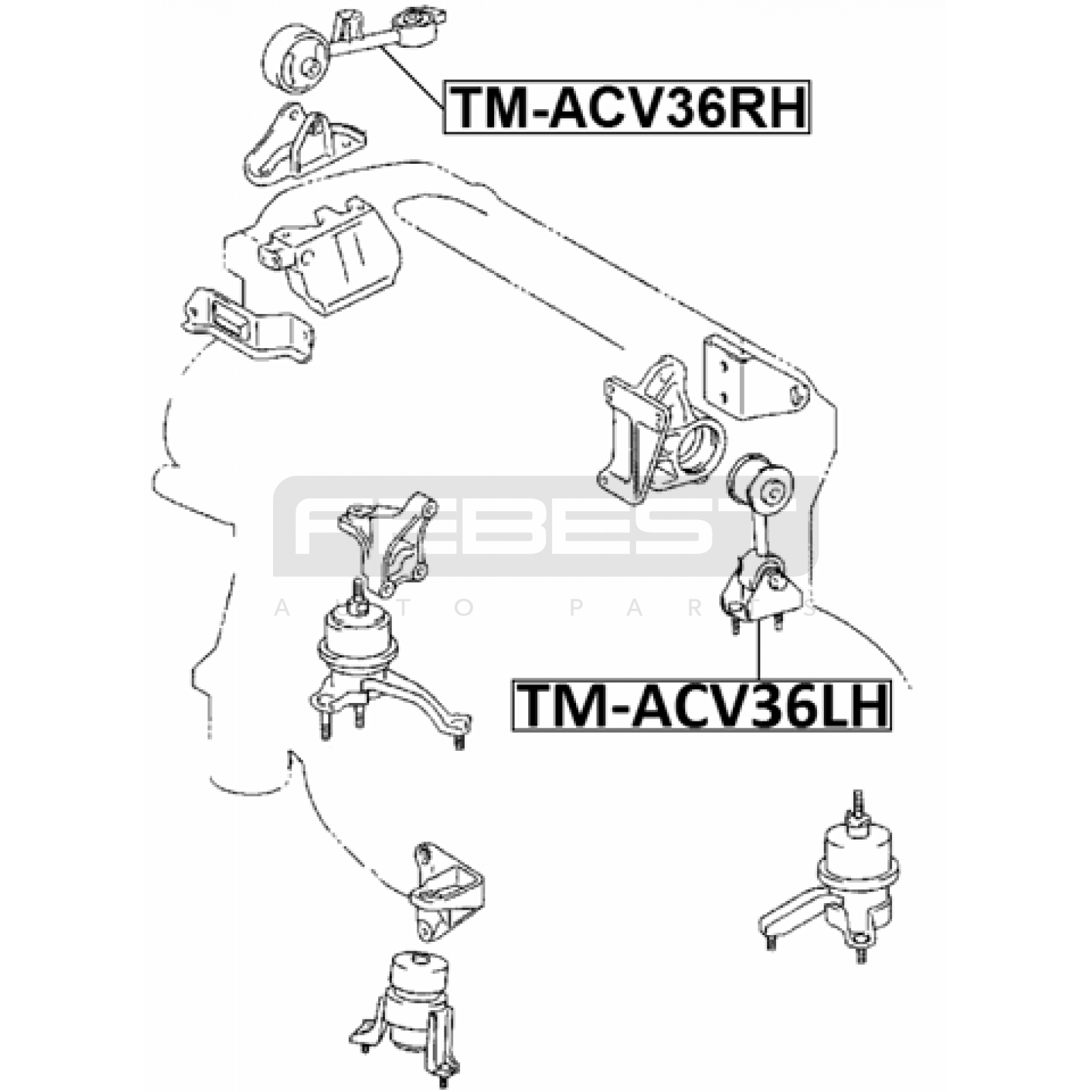 ПОДУШКА ДВИГАТЕЛЯ, КОРОБКИ TOYOTA CAMRY