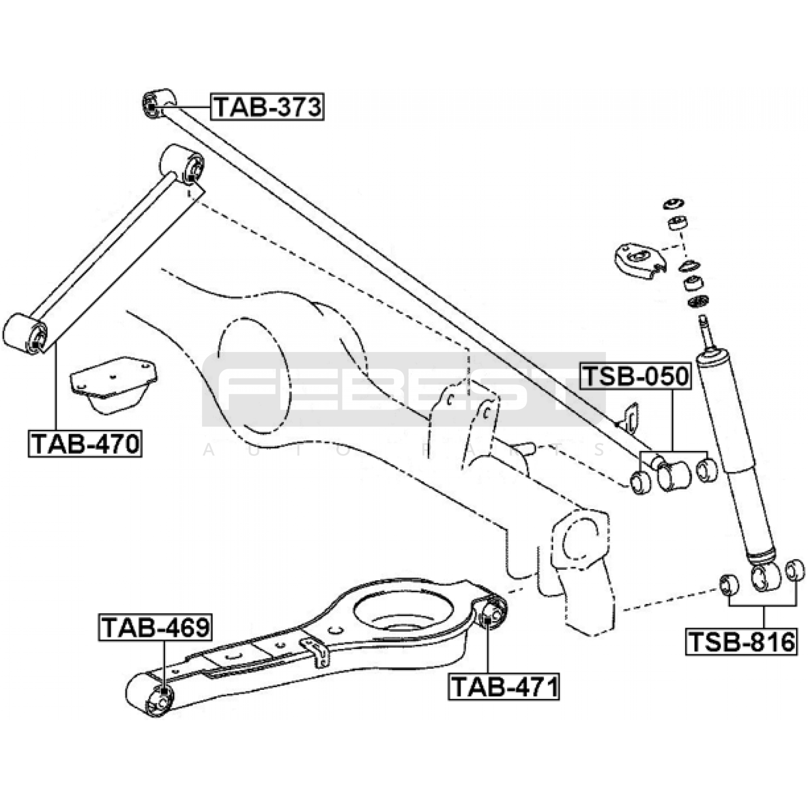 ВТУЛКА (САЙЛЕНТБЛОК) ПОДВЕСКИ TOYOTA HILUX 2005–2008